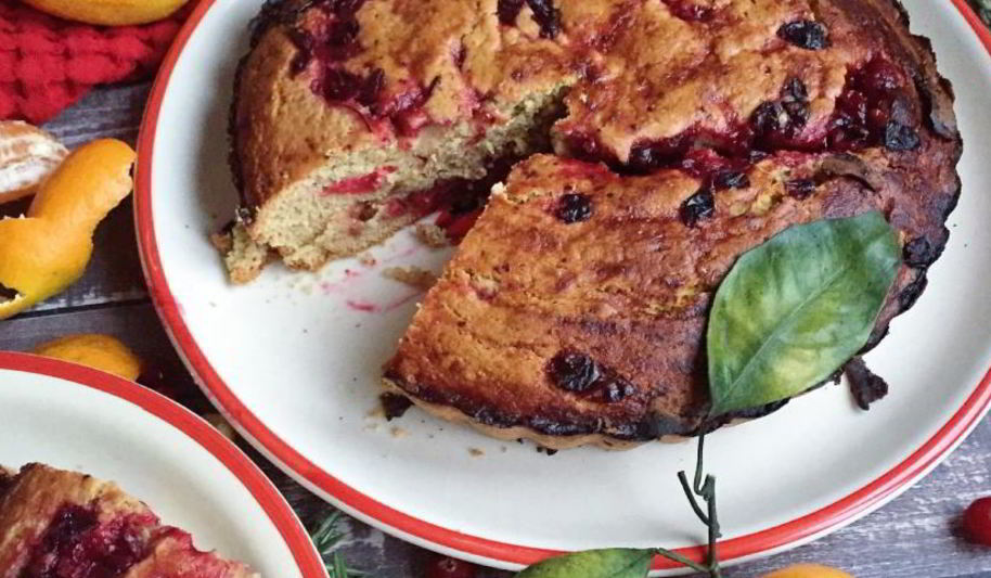 Рецепт зимнего пирога с клюквой и апельсином