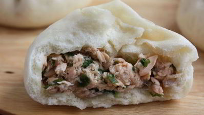 китайские пирожки с лососем