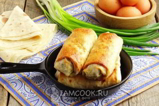 Пирожки из лаваша с яйцом и луком