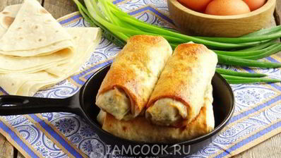 пирожки из лаваша с яйцом и луком