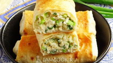 пирожки из лаваша с яйцом и луком