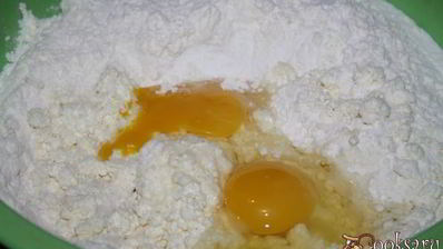 пирожки на творожном тесте с картофелем и печенью