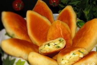 Пирожки с рисом и яйцом