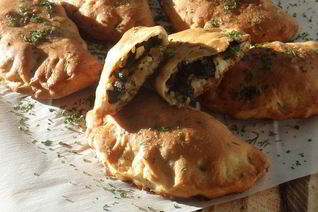 Постные пирожки с рисом и грибами