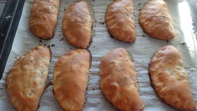 постные пирожки с рисом и грибами