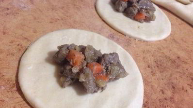 скороспелые пирожки с печенью и овощами