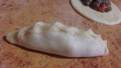 скороспелые пирожки с печенью и овощами