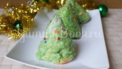 бисквитные пирожные елочки