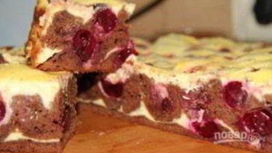 брауни с творогом и вишней