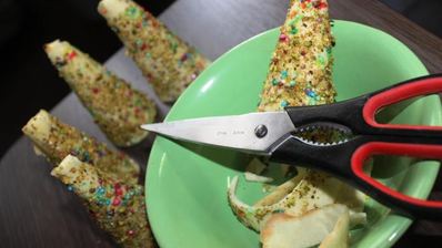 новогодние пирожные елочки с начинкой