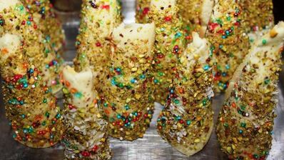 новогодние пирожные елочки с начинкой