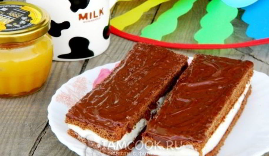 Рецепт пирожного киндер молочный ломтик