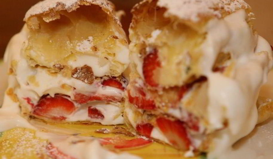 Рецепт пирожного клубничный наполеон