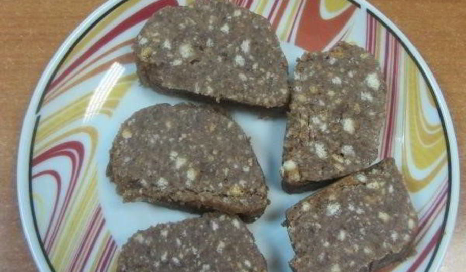 Рецепт пирожного шоколадная колбаска