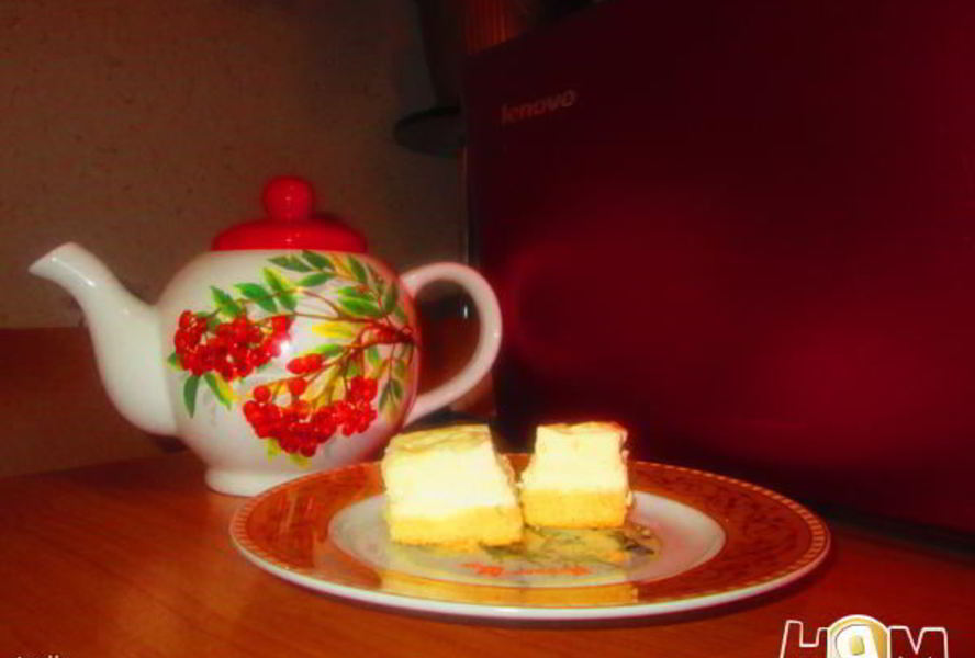 Пирожное творожное из песочного теста