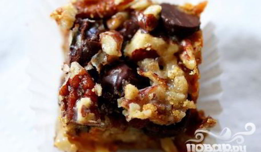 Рецепт пирожных с шоколадом, сгущенкой и орехами