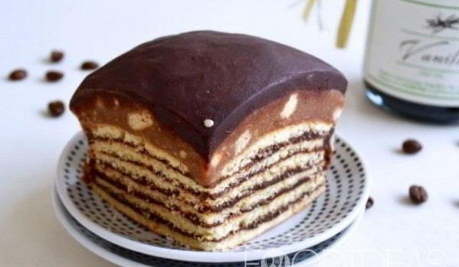 Рецепт шоколадна-бисквитного пирожного