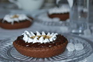 Шоколадно-мятные пирожные с арахисовой пастой