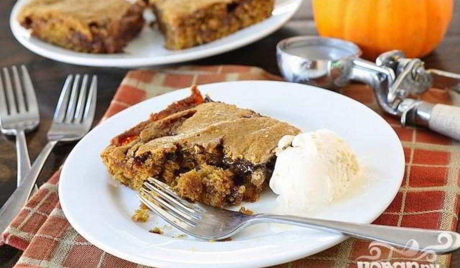Рецепт тыквенных пирожных с карамелью и шоколадом