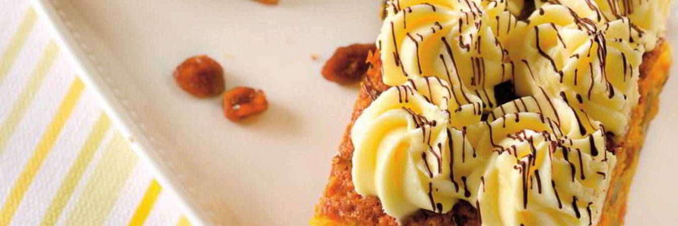 Тыквенные пирожные с сырно-шоколадным кремом