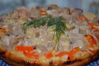 Быстрая пицца на сковороде с любой начинкой