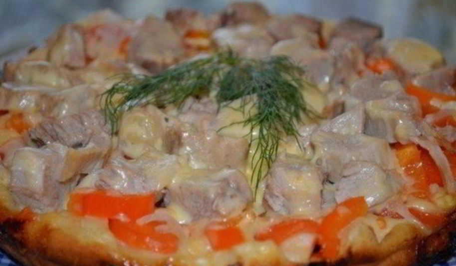 Рецепт быстрой пиццы на сковороде с любой начинкой