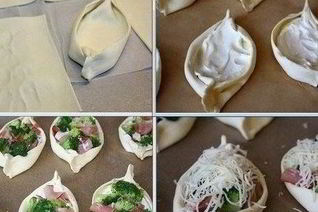 Хрустящие мини-пиццы с беконом и брокколи