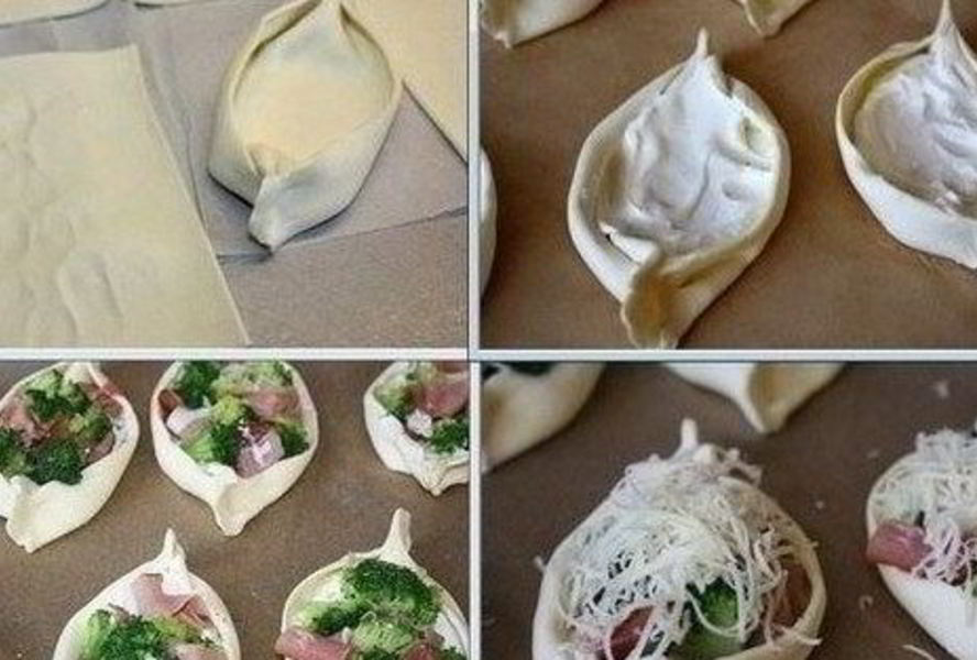 Хрустящие мини-пиццы с беконом и брокколи