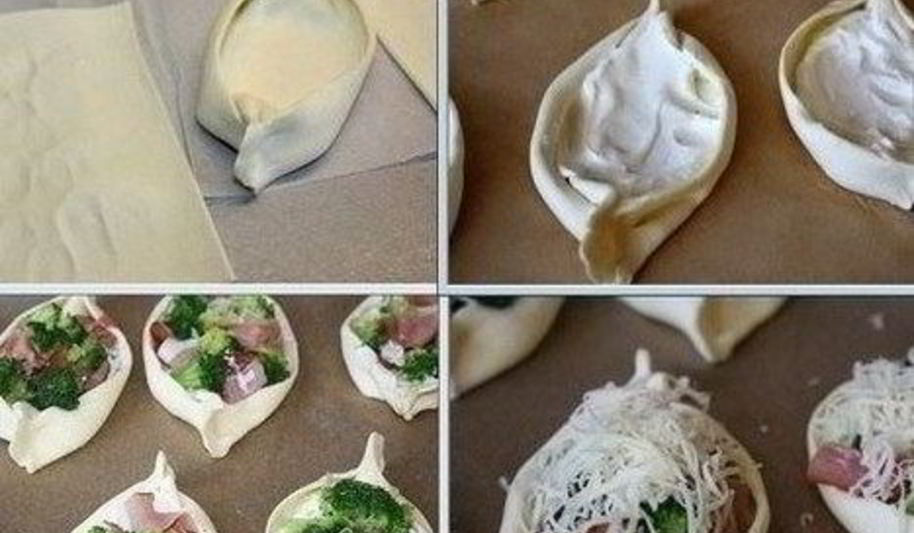 Рецепт хрустящих мини-пицц с беконом и брокколи