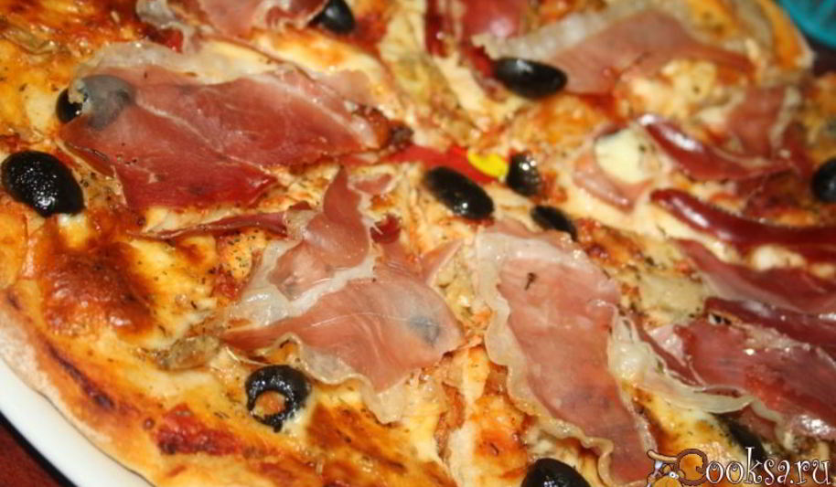 Рецепт очень вкусной пиццы с хамоном и артишоками в итальянском стиле