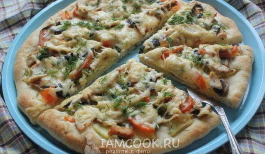 Рецепт пиццы гавайской с курицей и ананасами