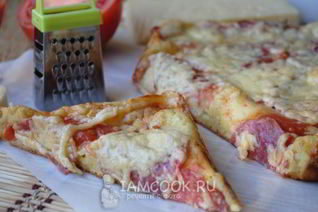 Пицца из жидкого теста на кефире