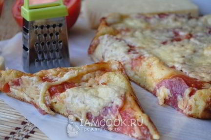 Пицца из жидкого теста на кефире