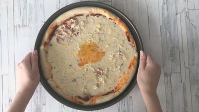 пицца карбонара с беконом