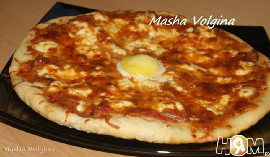 Рецепт пиццы карбонара с яйцом