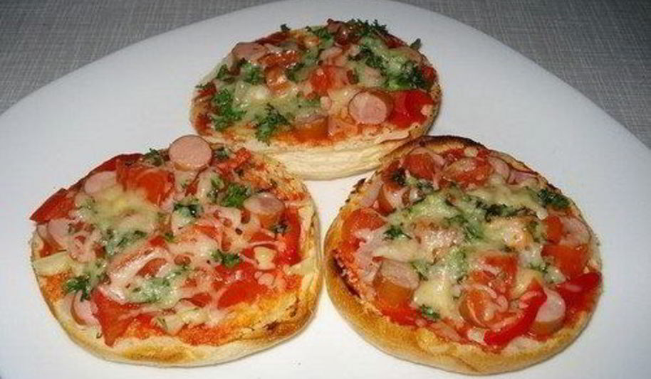 Рецепт пиццы на булочках