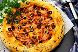 Пицца на пышном тесте