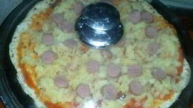 пицца на сковороде из батона