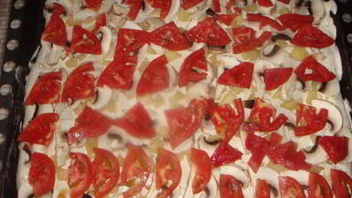 пицца ориентале с белым соусом