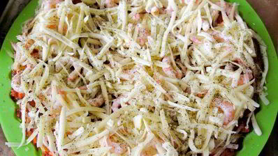 пицца с креветками