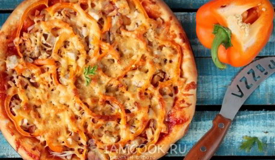 Рецепт пиццы с куриным мясом и сладким перцем