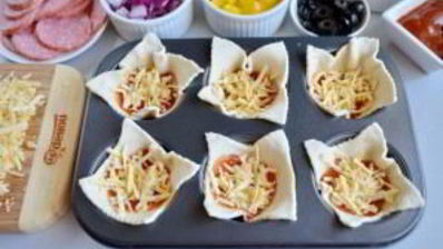 закуска пицца в стаканчиках