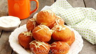 картофельные пончики с ветчиной