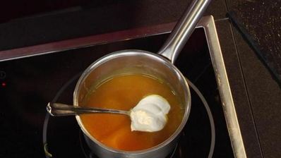 морской гребешок на прянике с мандариновым кремом