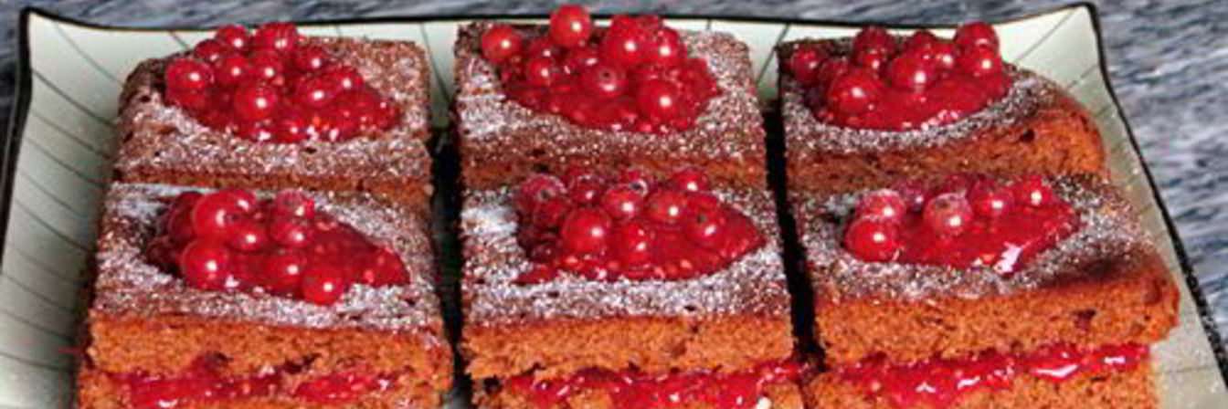 Пряничные квадратики с красной смородиной
