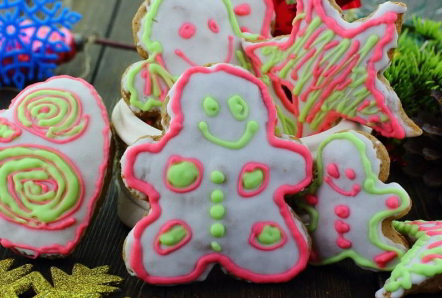 Пряники рождественские с глазурью