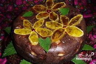 Шарлотка с какао и яблоками