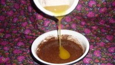 шарлотка с какао и яблоками