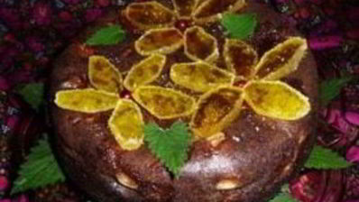 шарлотка с какао и яблоками