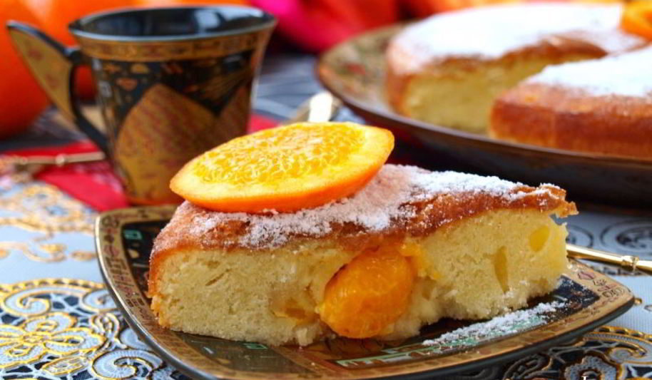 Рецепт шарлотки с мандаринами